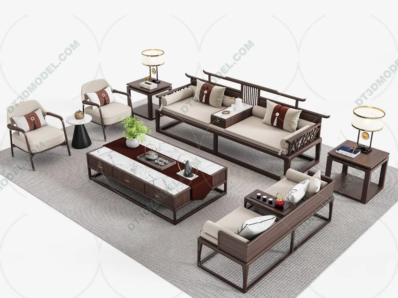 FURNITURE - SOFA - 3D Model For Interior Design - 11234