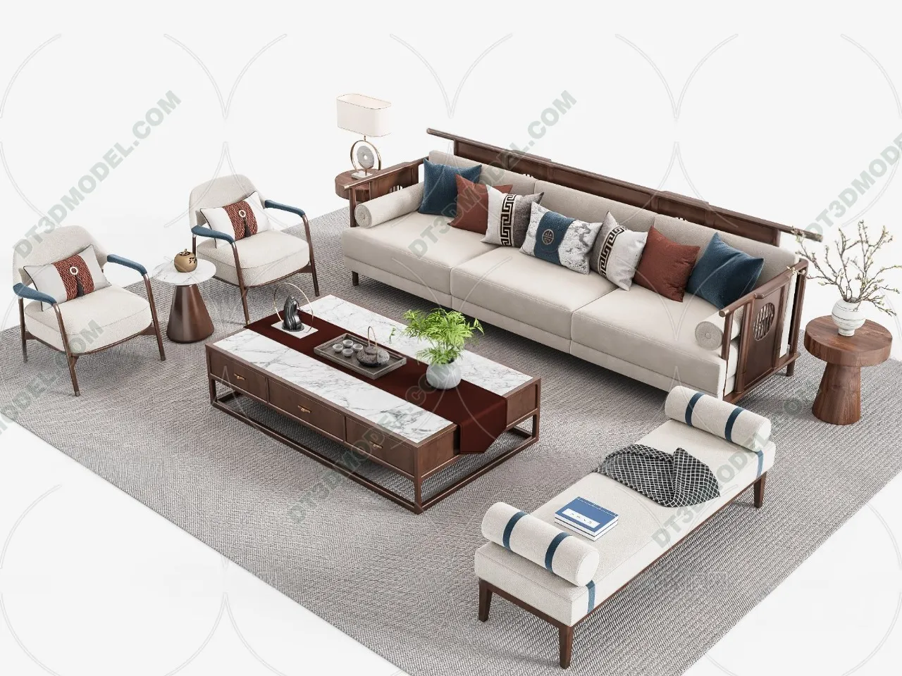 FURNITURE - SOFA - 3D Model For Interior Design - 11235