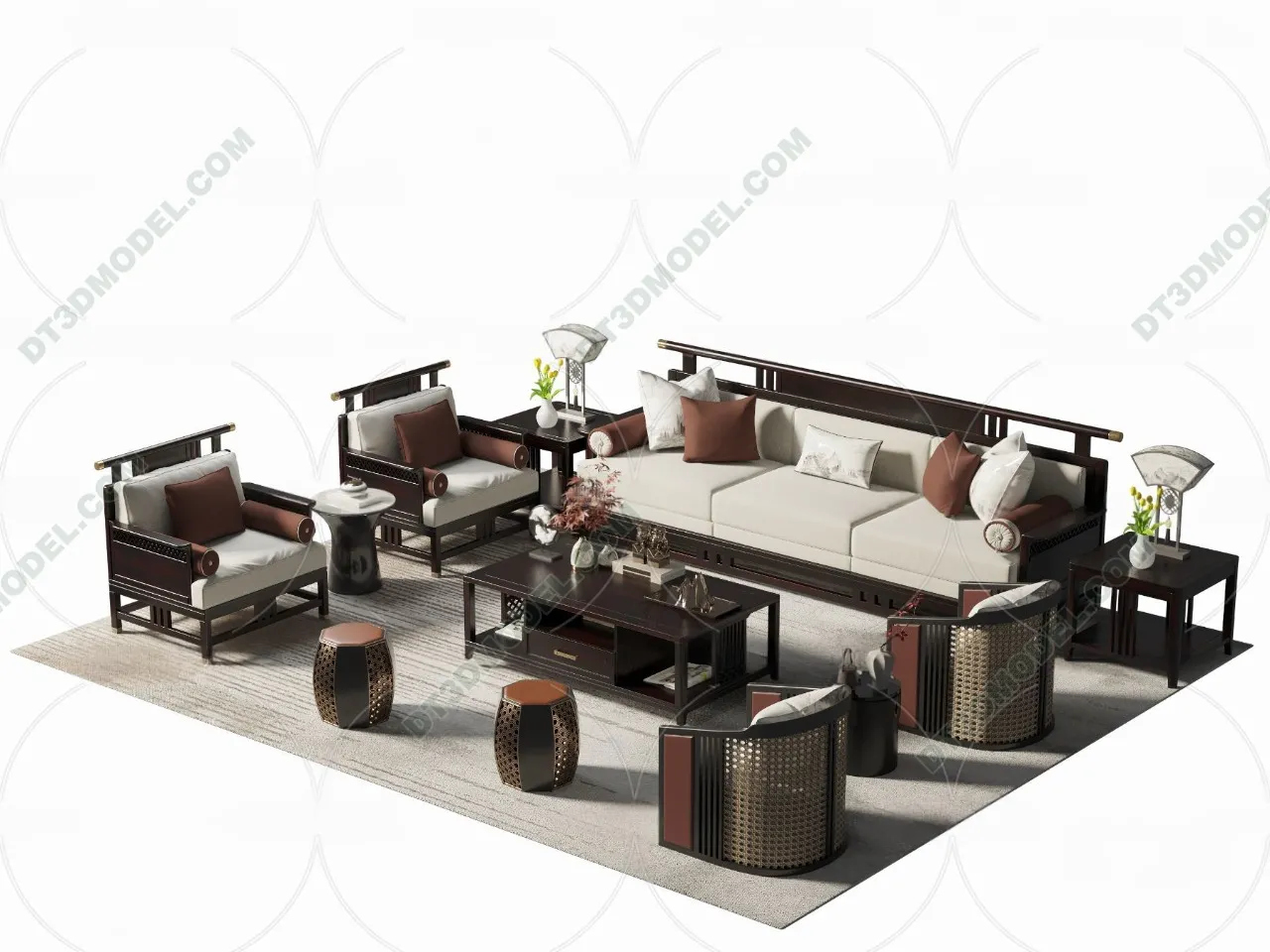 FURNITURE - SOFA - 3D Model For Interior Design - 11236