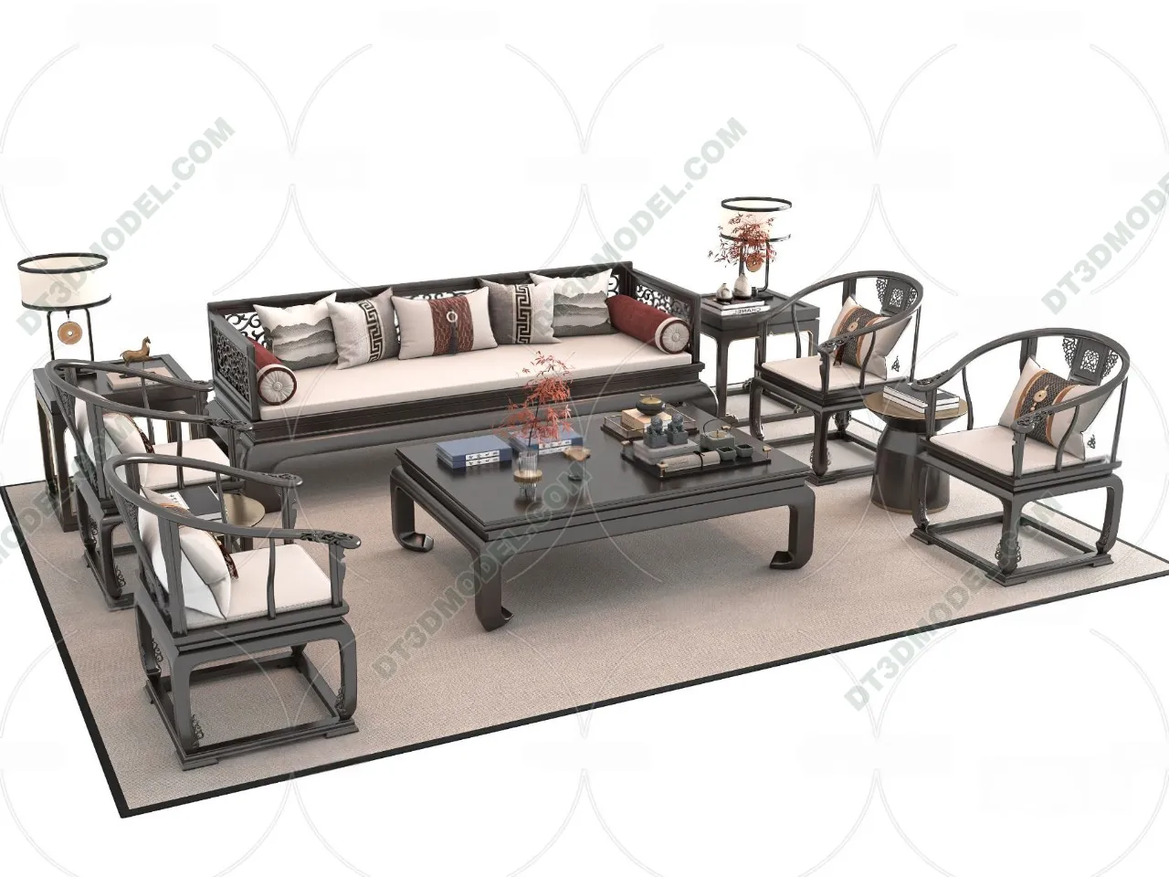 FURNITURE - SOFA - 3D Model For Interior Design - 11239