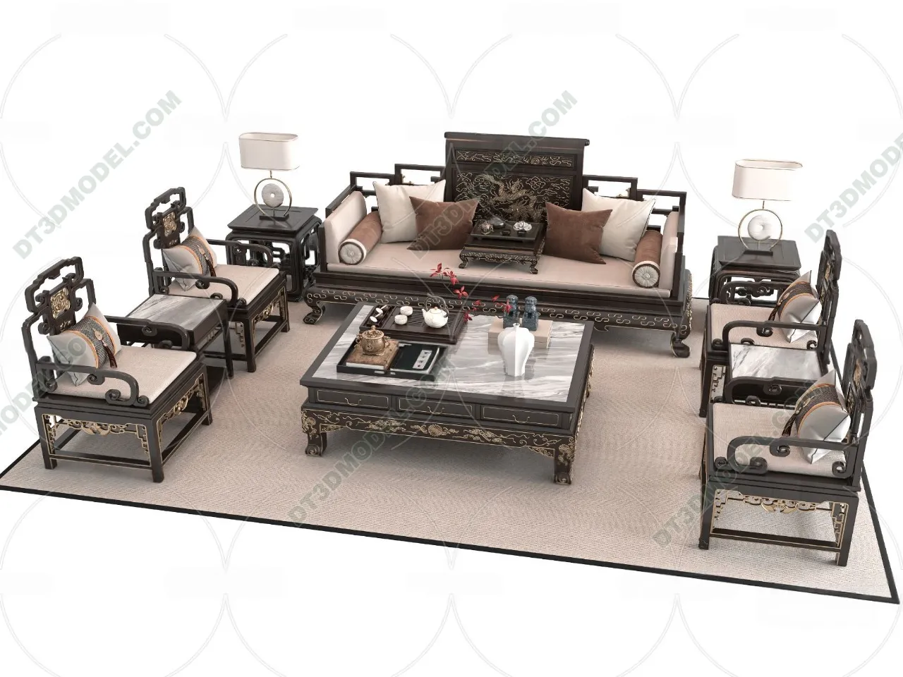 FURNITURE - SOFA - 3D Model For Interior Design - 11240