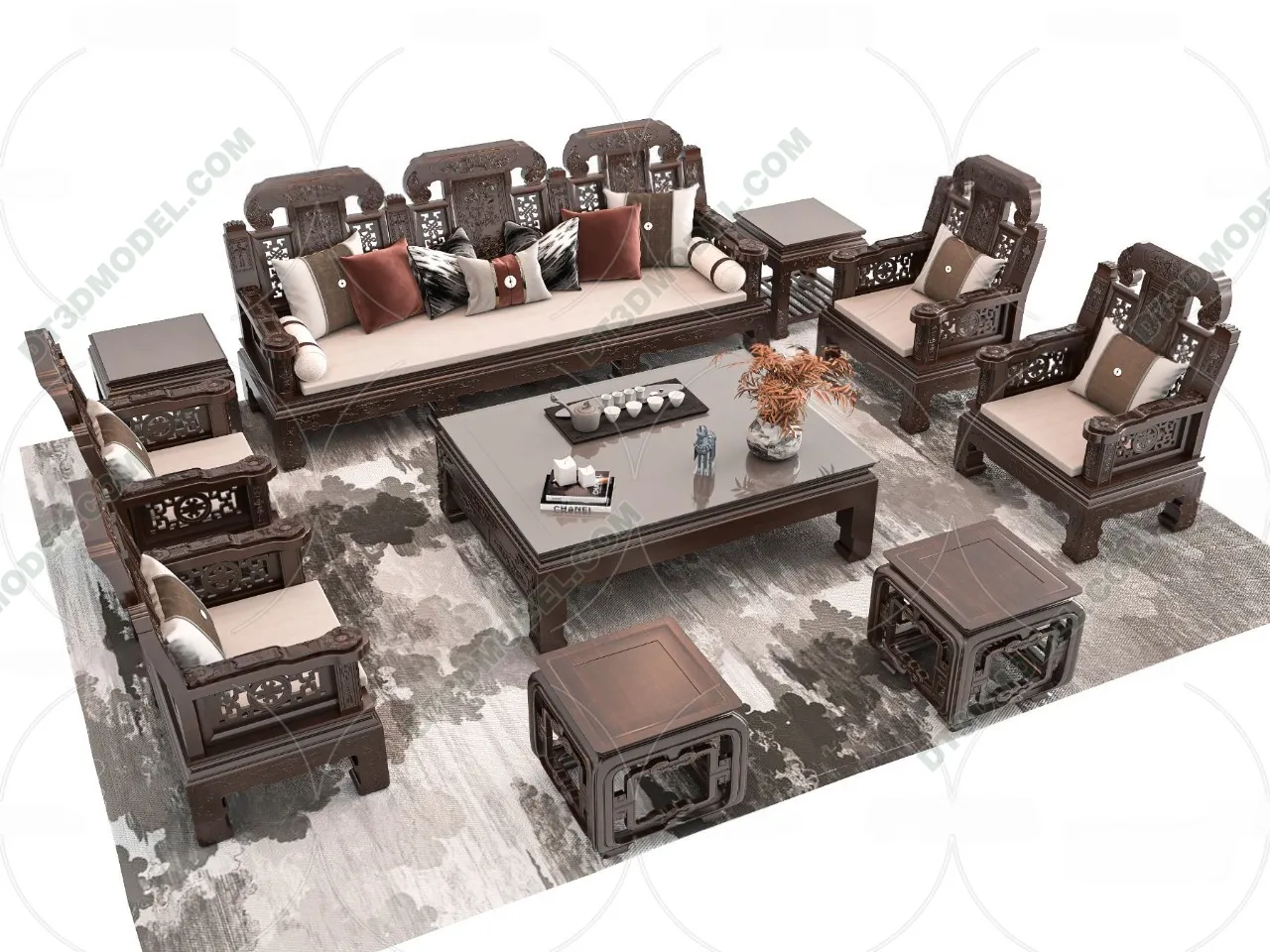 FURNITURE - SOFA - 3D Model For Interior Design - 11241