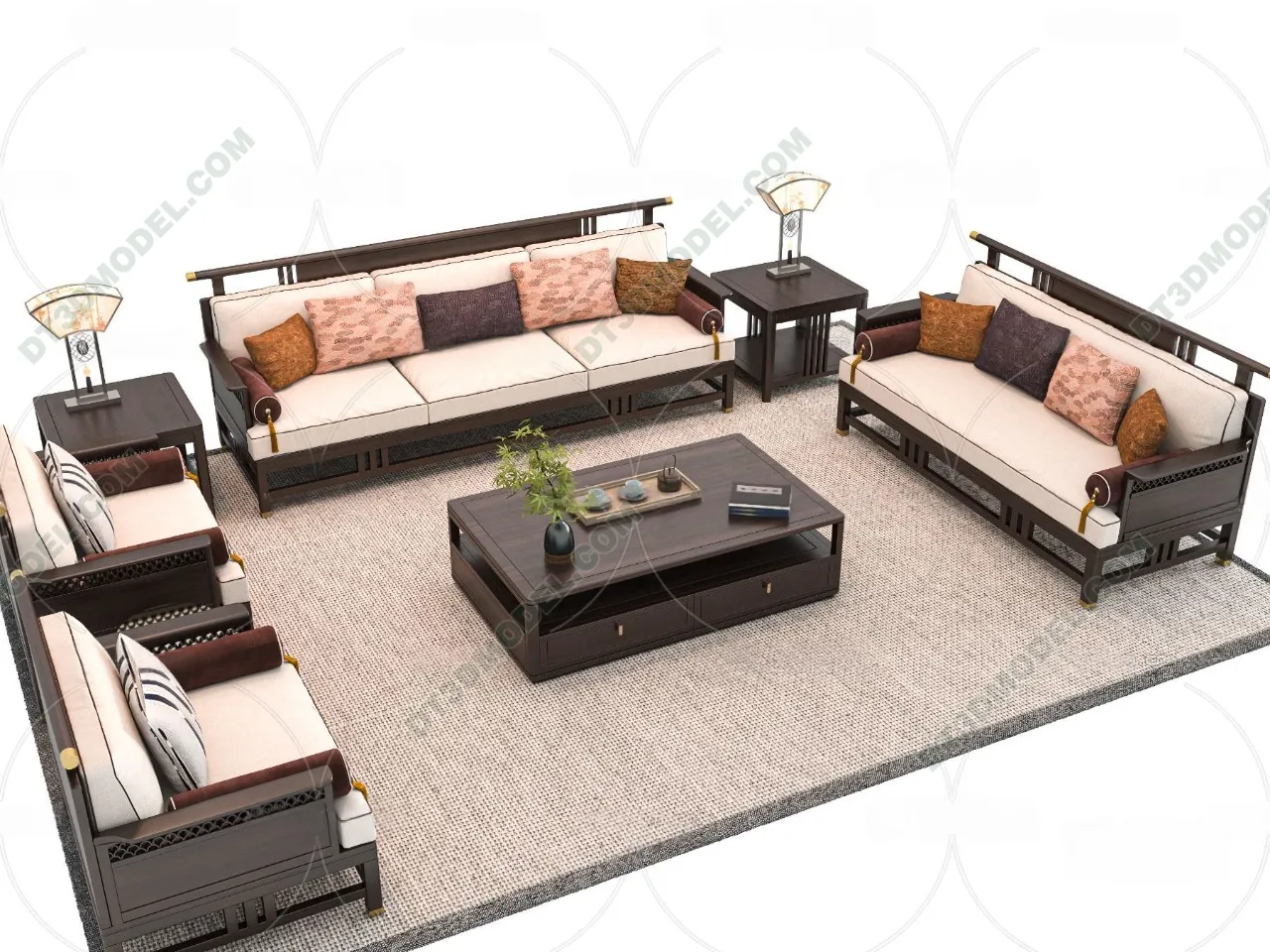 FURNITURE - SOFA - 3D Model For Interior Design - 11242