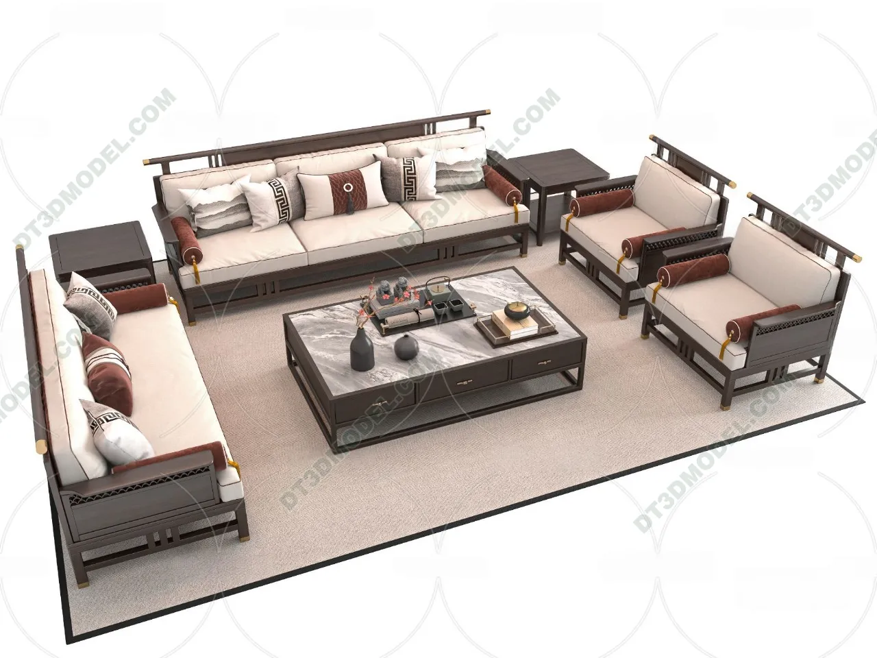 FURNITURE - SOFA - 3D Model For Interior Design - 11243