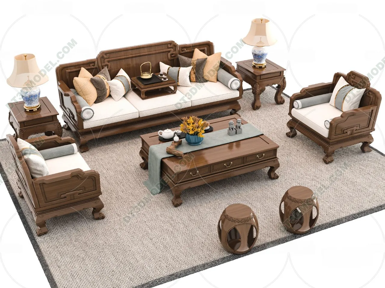 FURNITURE - SOFA - 3D Model For Interior Design - 11245