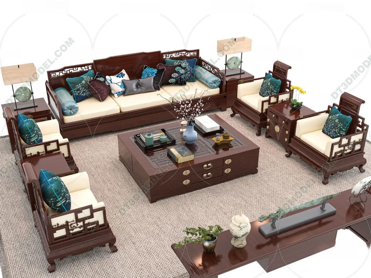 FURNITURE - SOFA - 3D Model For Interior Design - 11246