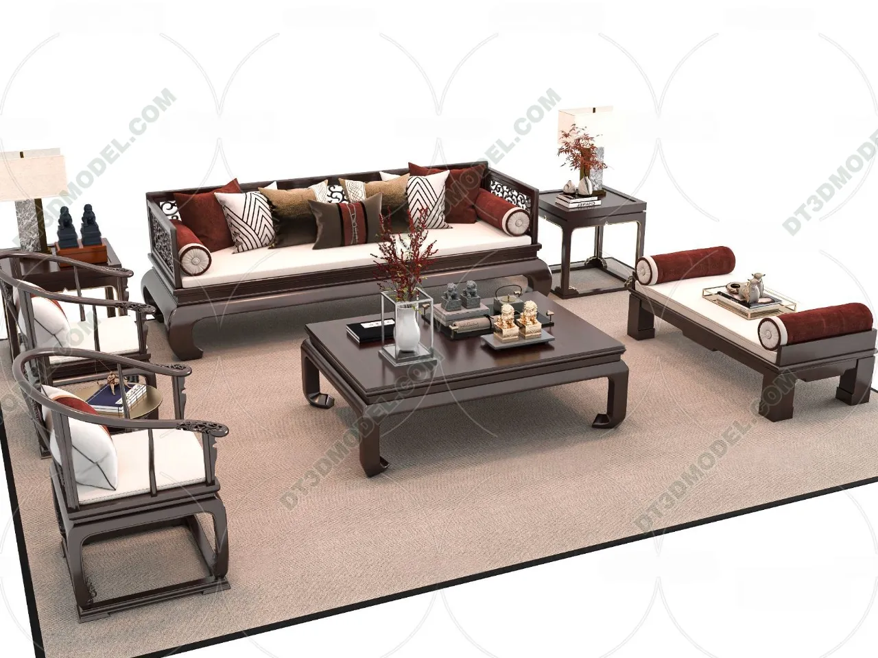 FURNITURE - SOFA - 3D Model For Interior Design - 11248