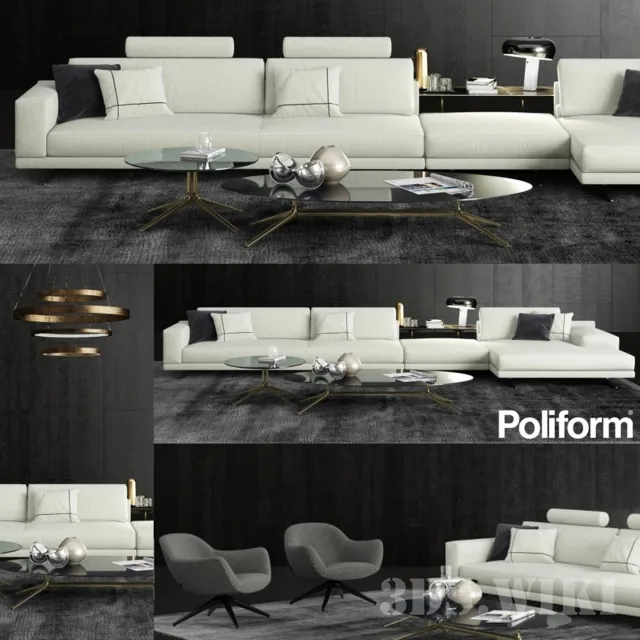 furniture - Sofa and table 3D Model