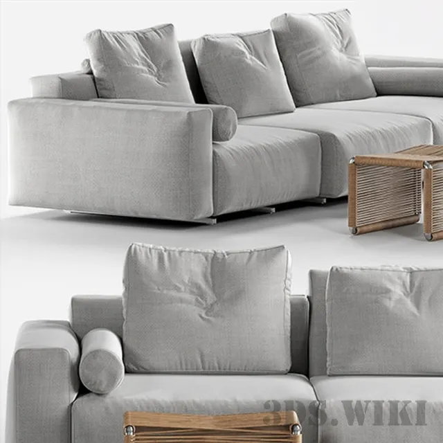 furniture - Sofa and  table 3D Model