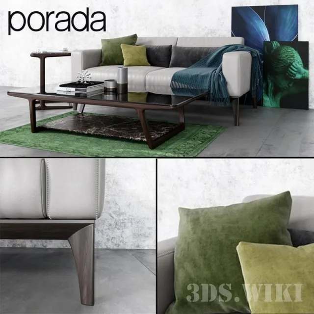 furniture - Sofa and tables Porada 3D Model