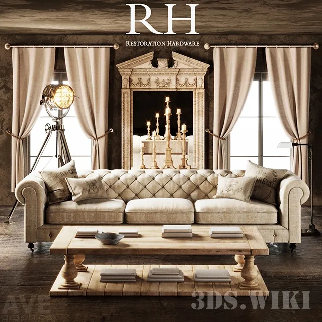 furniture - Sofa AVE Restoration Hardware 3D Model