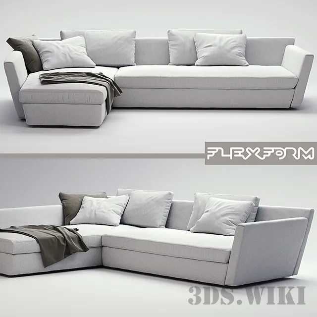 furniture - Sofa Flexform Adagio 3D Model