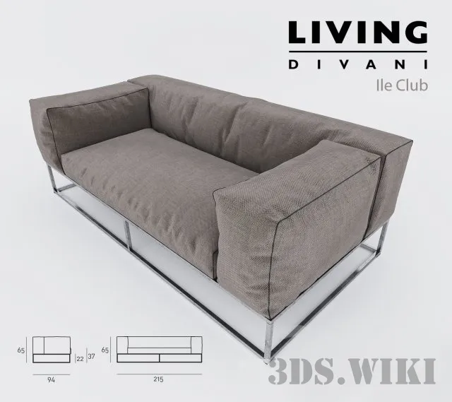 furniture - Sofa Ile Club 3D Model