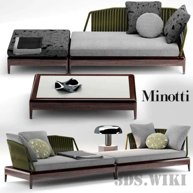furniture - Sofa Indiana by Minotti 3D Model
