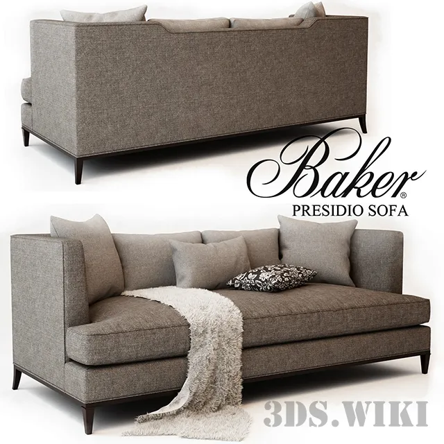 furniture - Sofa Presidio light gray Baker Furniture 6729S 3D Model