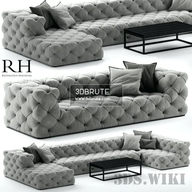 furniture - Sofa Soho tufted 3D Model