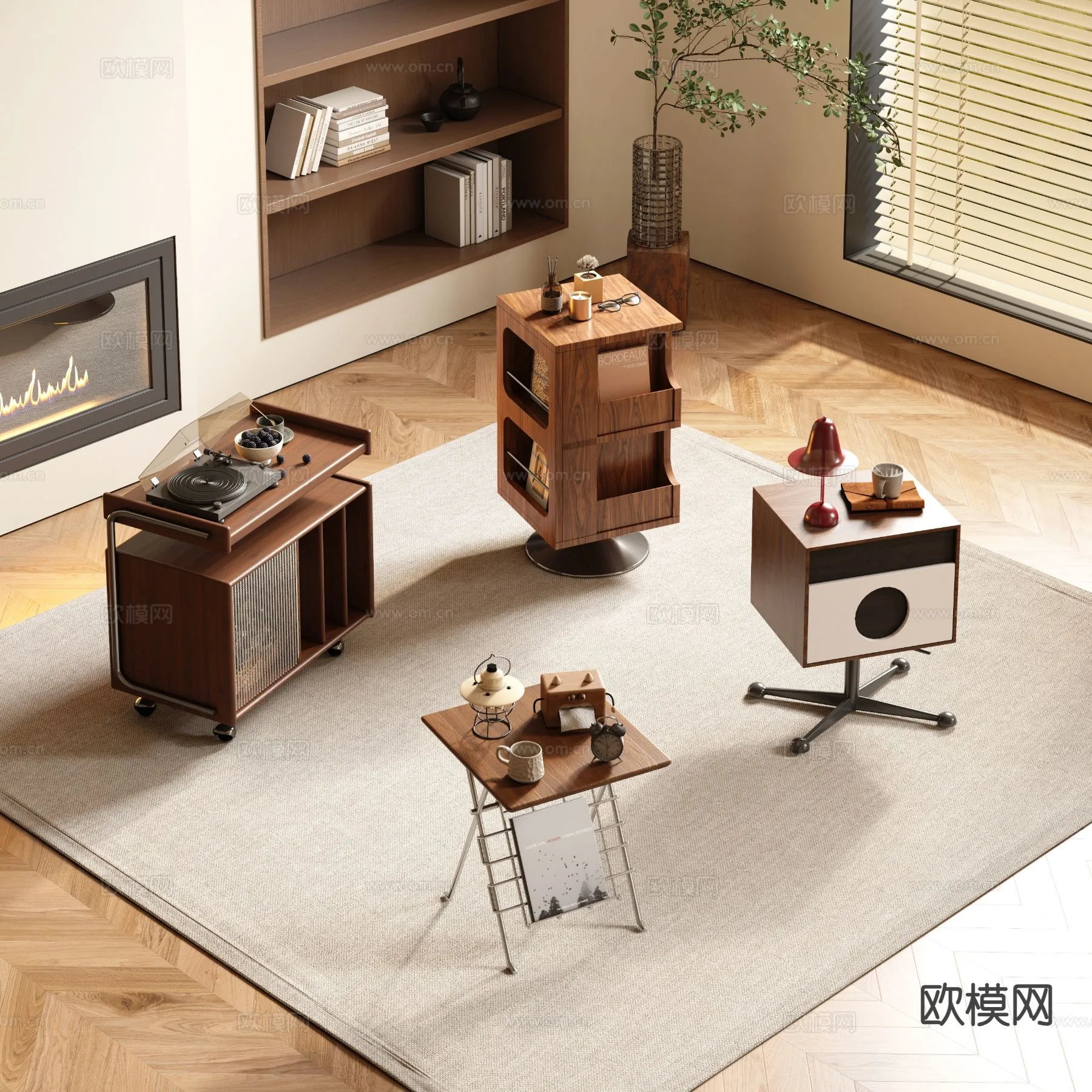 FURNITURE - SOFA TABLE - 3D Model For Interior Design - 298