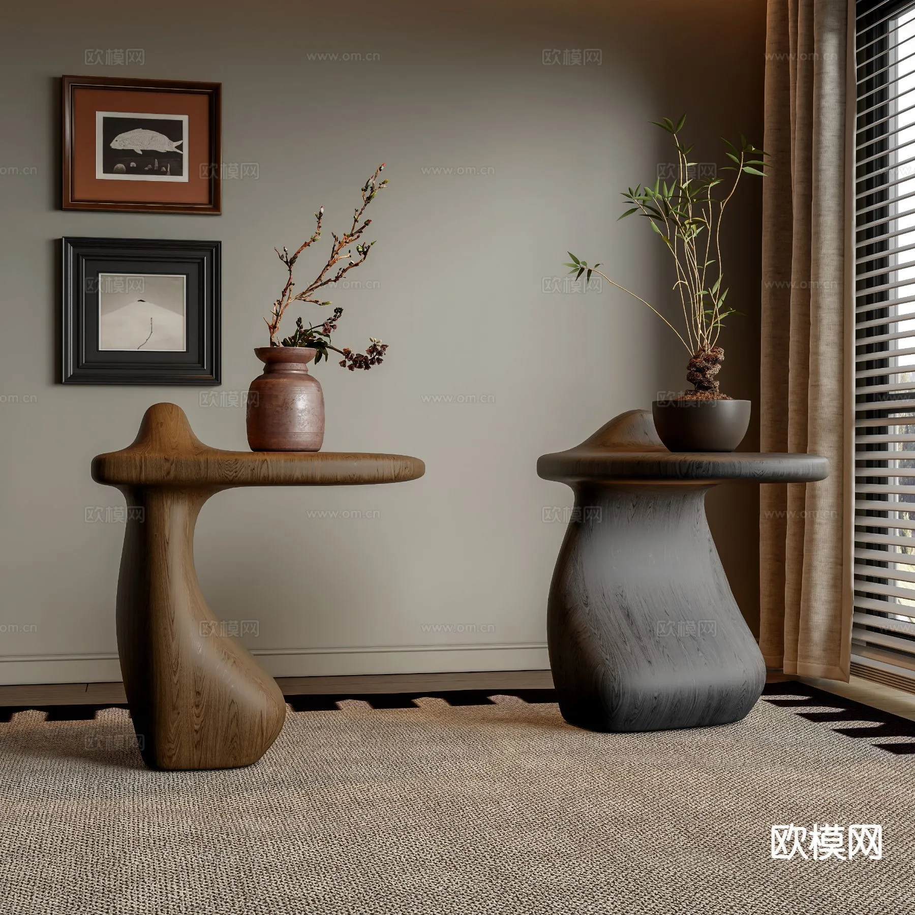 FURNITURE - SOFA TABLE - 3D Model For Interior Design - 303