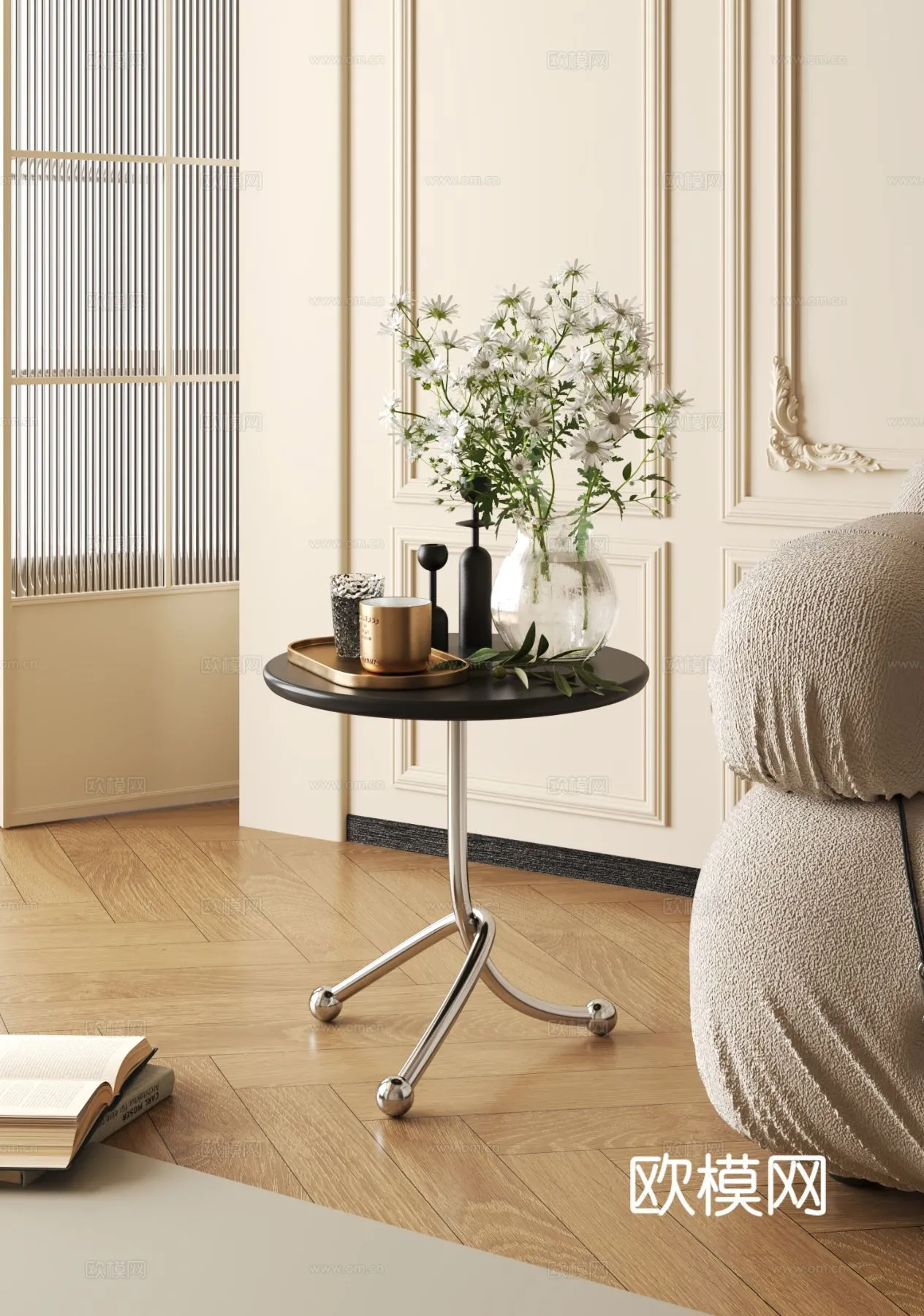 FURNITURE - SOFA TABLE - 3D Model For Interior Design - 307