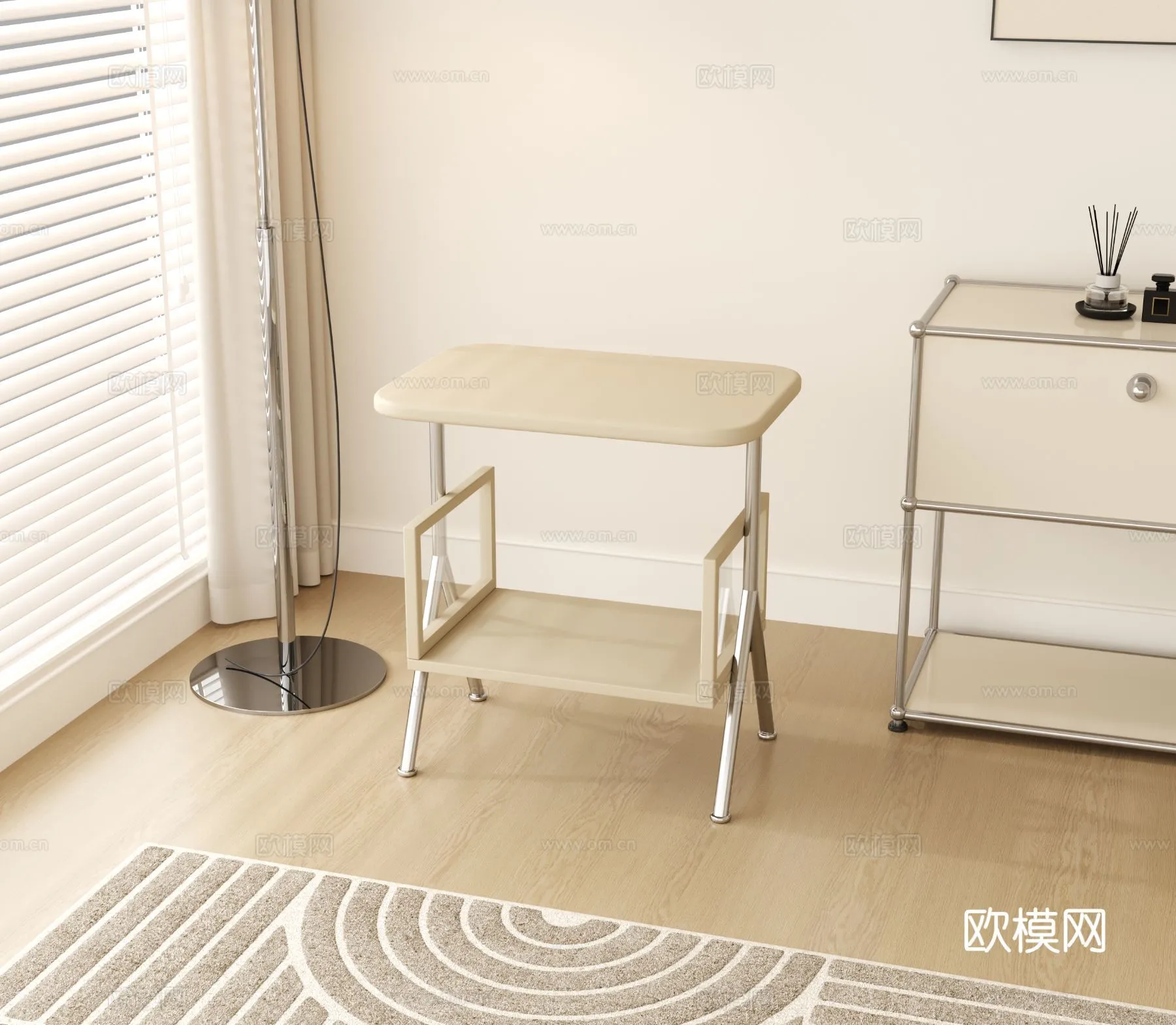 FURNITURE - SOFA TABLE - 3D Model For Interior Design - 308