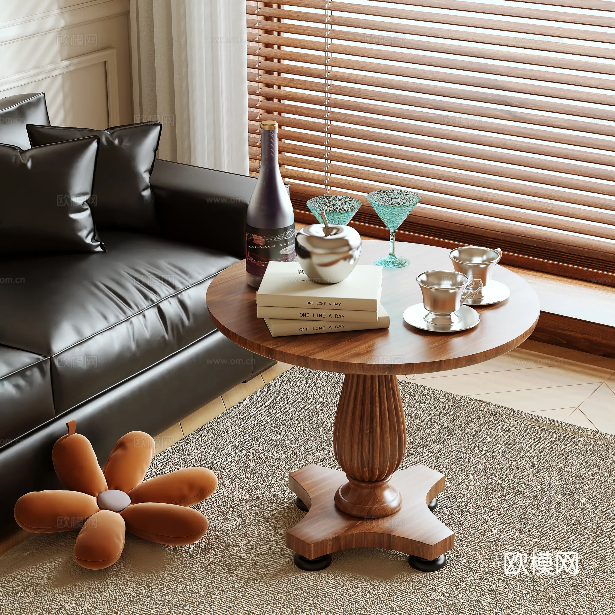 FURNITURE - SOFA TABLE - 3D Model For Interior Design - 323