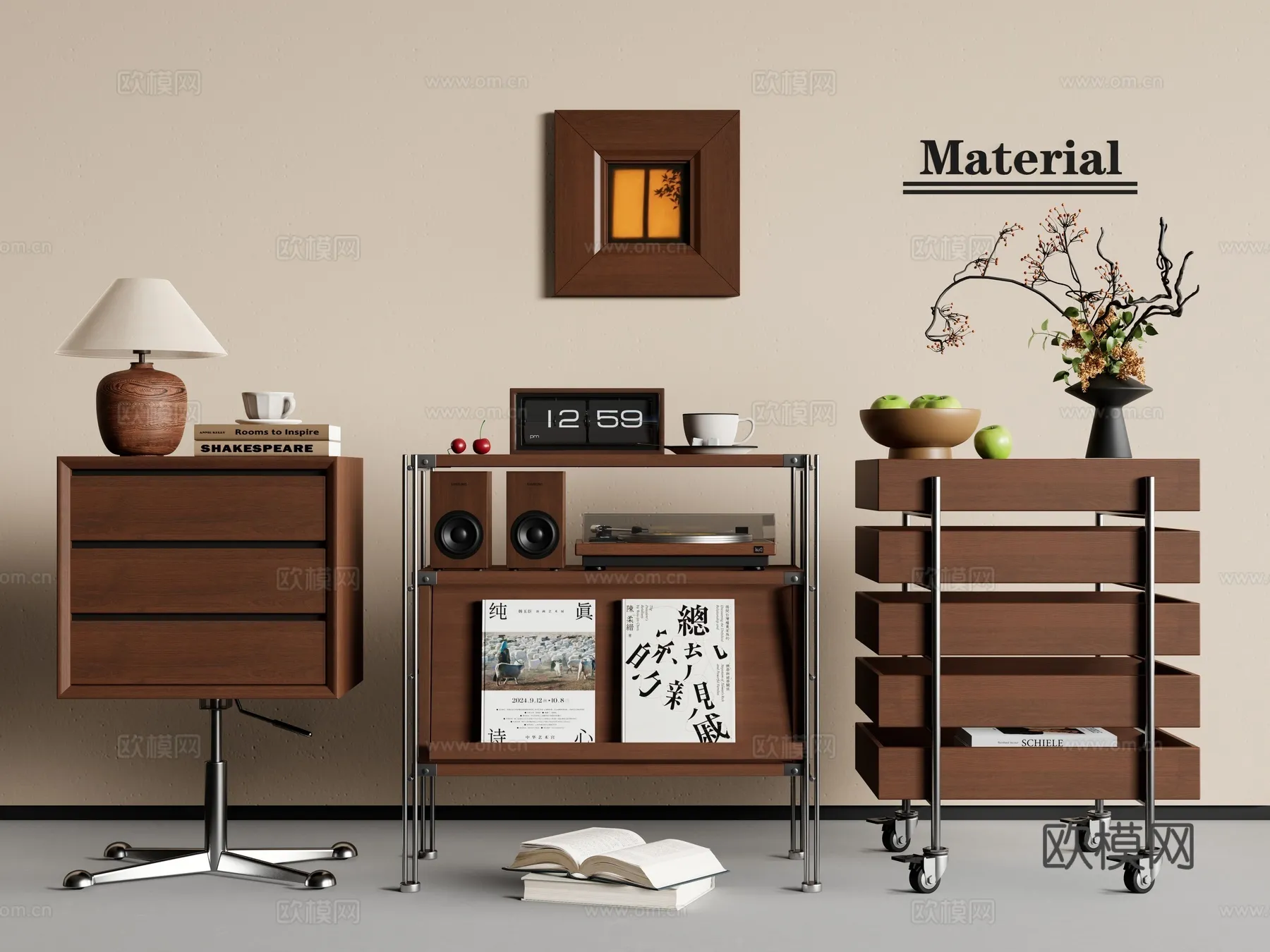 FURNITURE - SOFA TABLE - 3D Model For Interior Design - 326