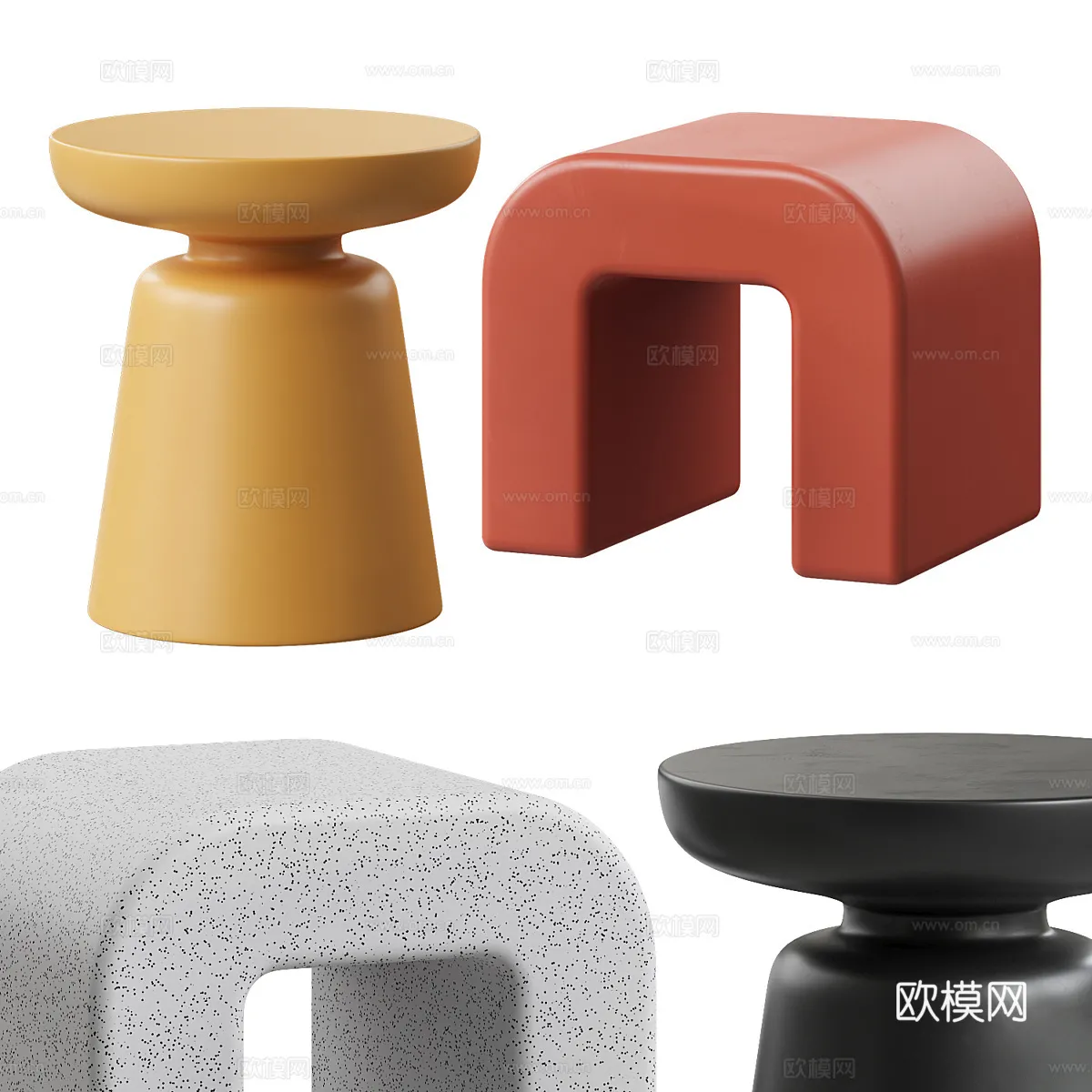 FURNITURE - SOFA TABLE - 3D Model For Interior Design - 332