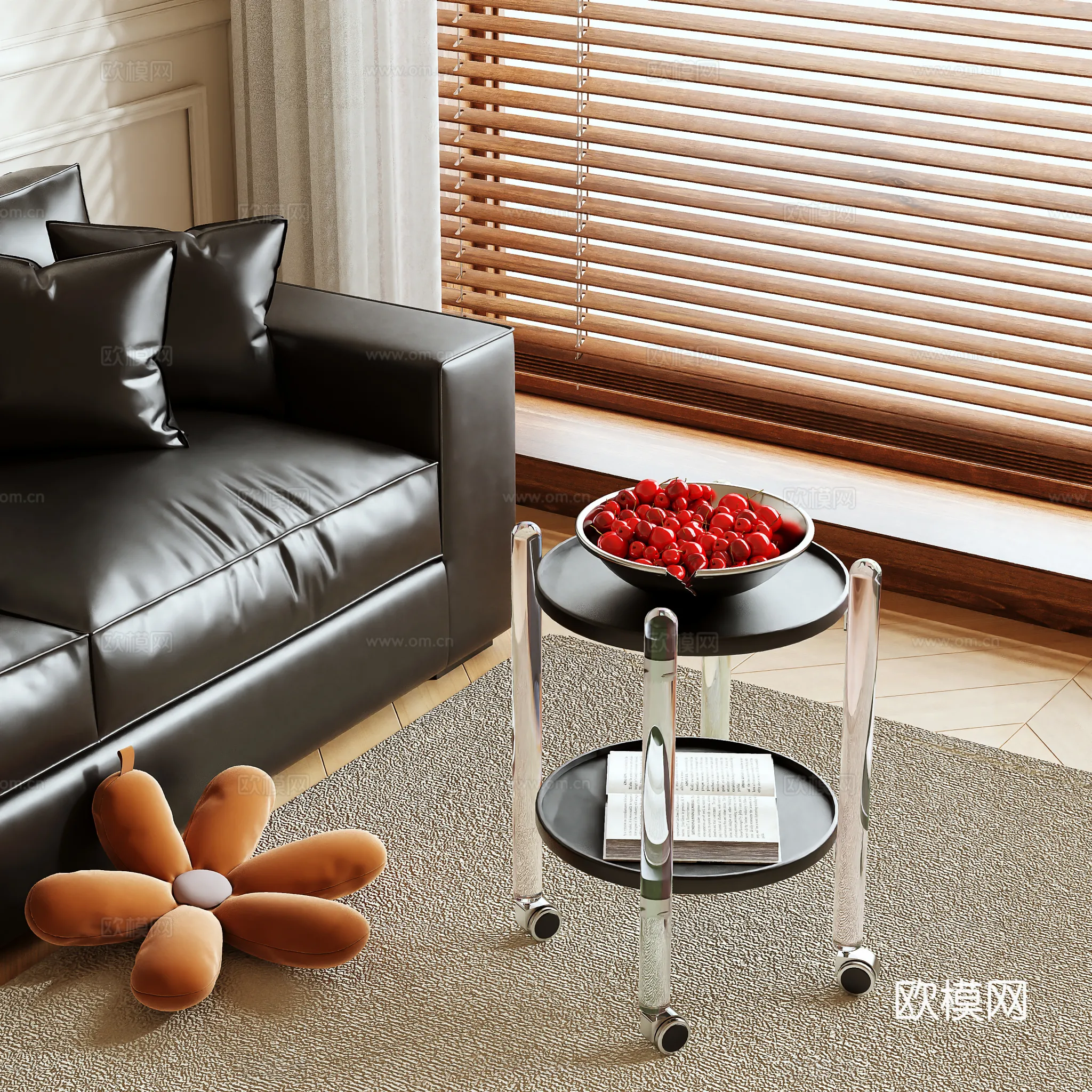 FURNITURE - SOFA TABLE - 3D Model For Interior Design - 343