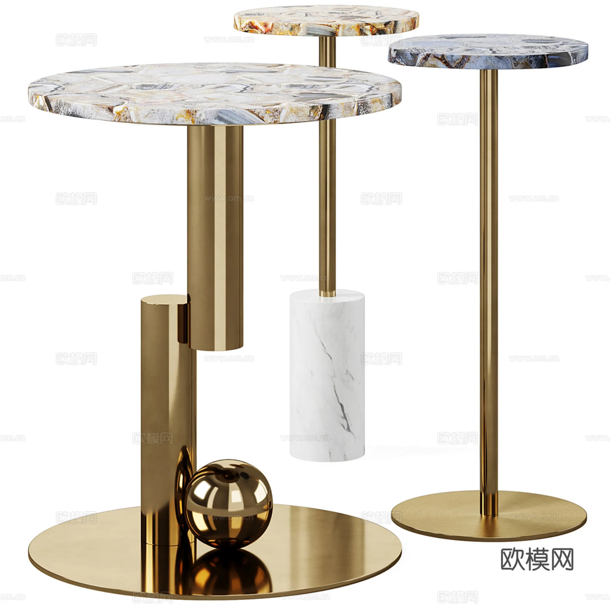 FURNITURE - SOFA TABLE - 3D Model For Interior Design - 344