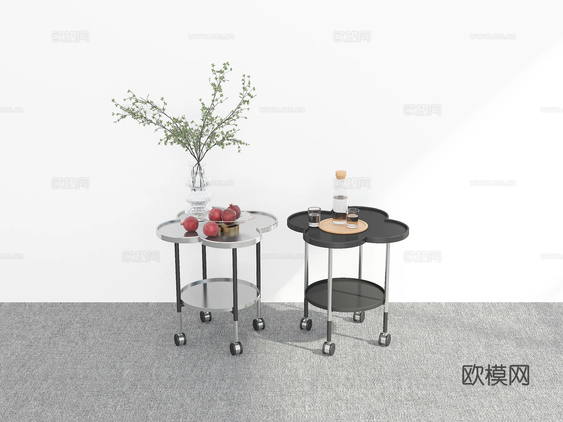 FURNITURE - SOFA TABLE - 3D Model For Interior Design - 346