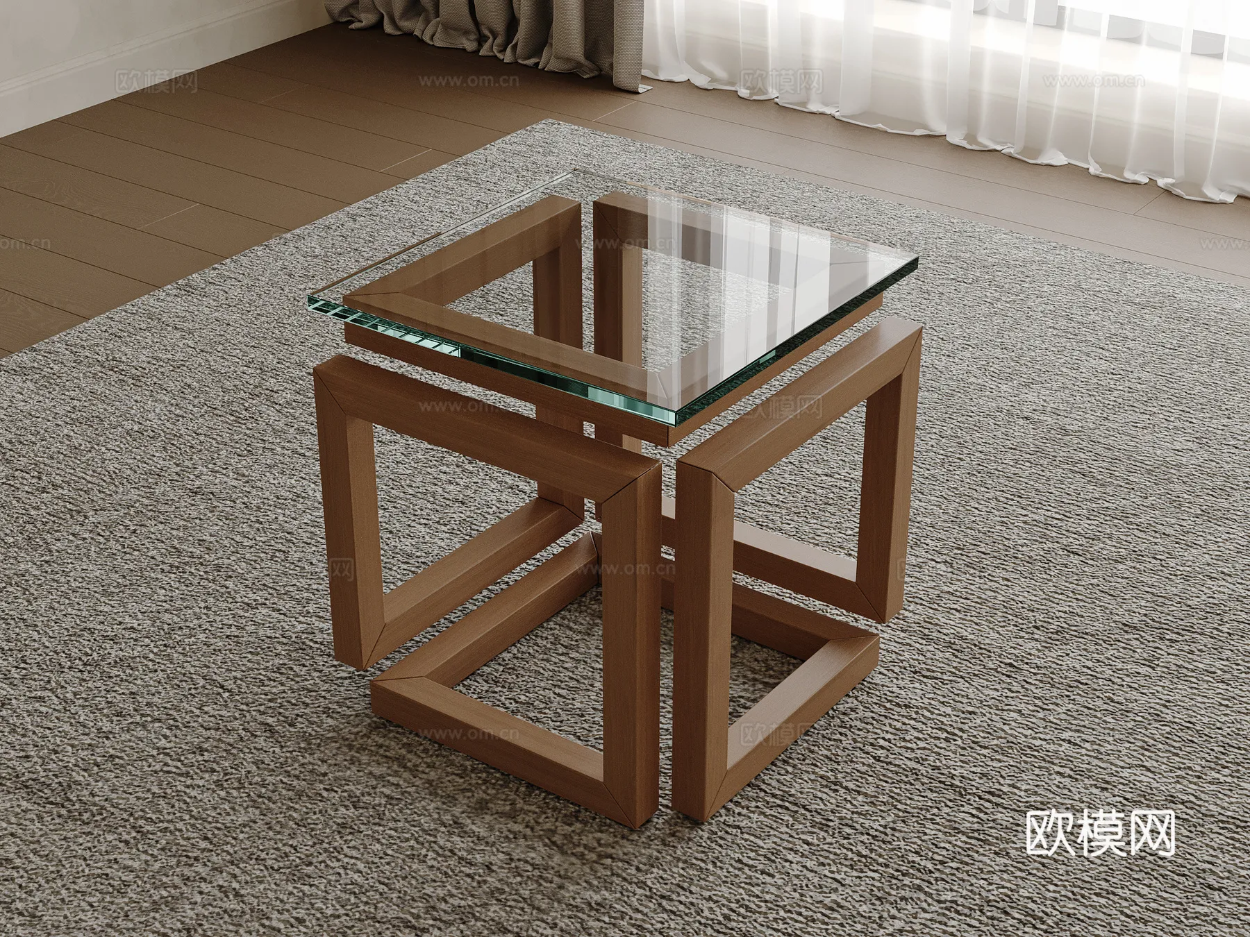 FURNITURE - SOFA TABLE - 3D Model For Interior Design - 350