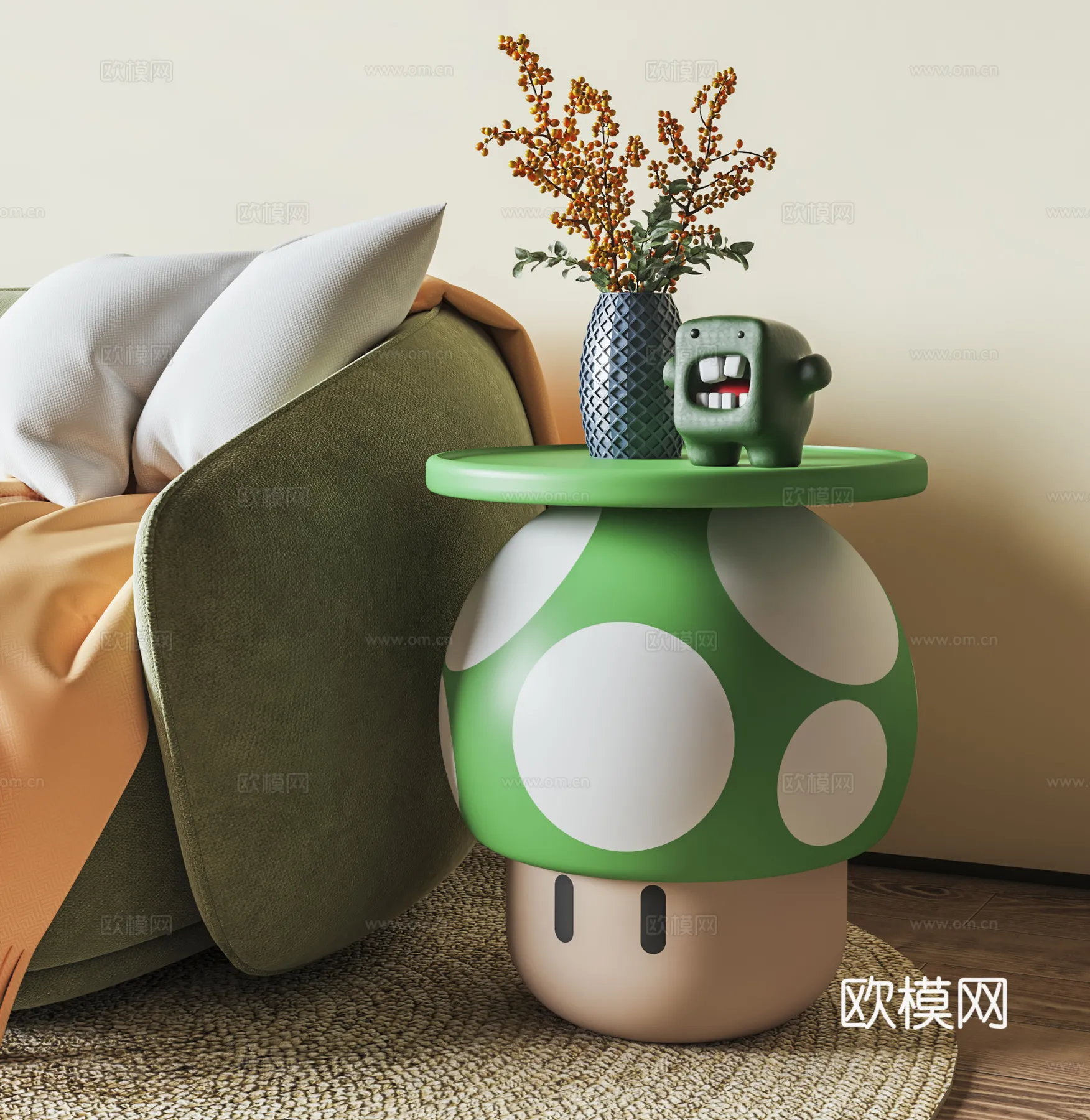 FURNITURE - SOFA TABLE - 3D Model For Interior Design - 353