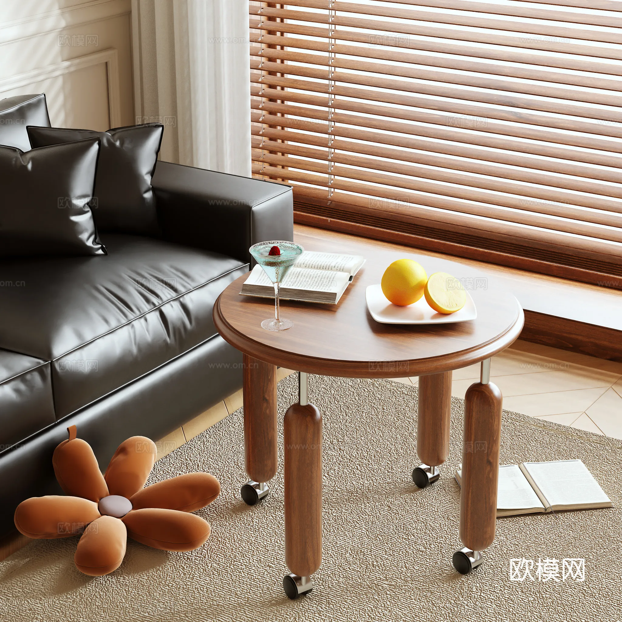 FURNITURE - SOFA TABLE - 3D Model For Interior Design - 355