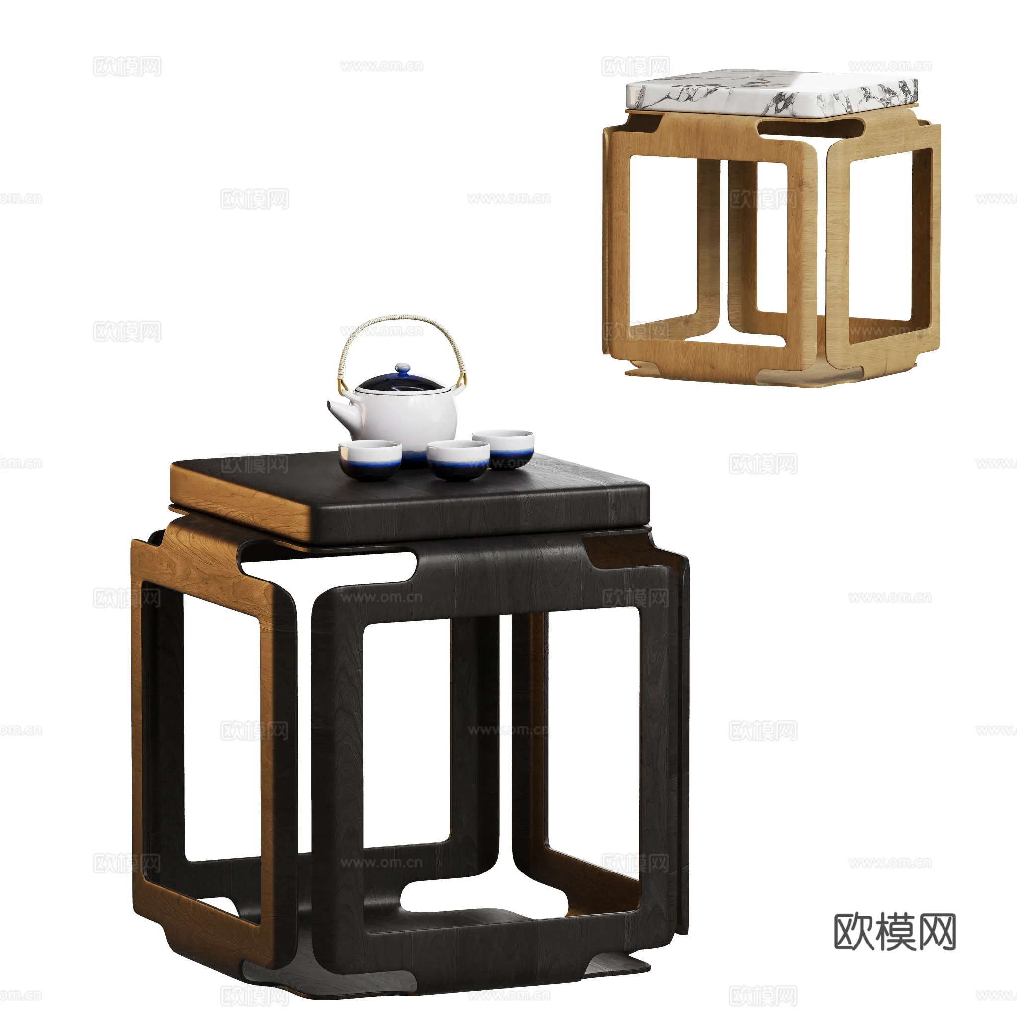 FURNITURE - SOFA TABLE - 3D Model For Interior Design - 379