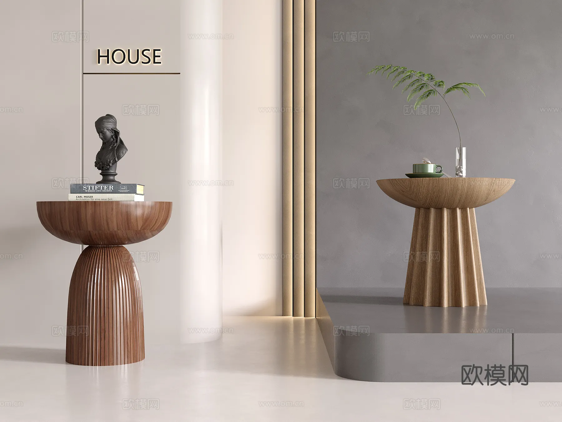 FURNITURE - SOFA TABLE - 3D Model For Interior Design - 382