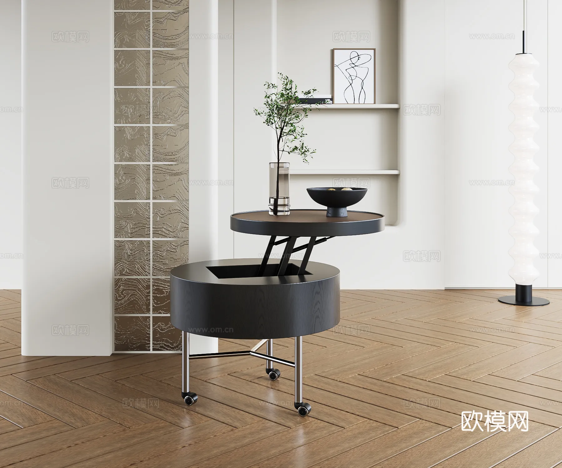 FURNITURE - SOFA TABLE - 3D Model For Interior Design - 392