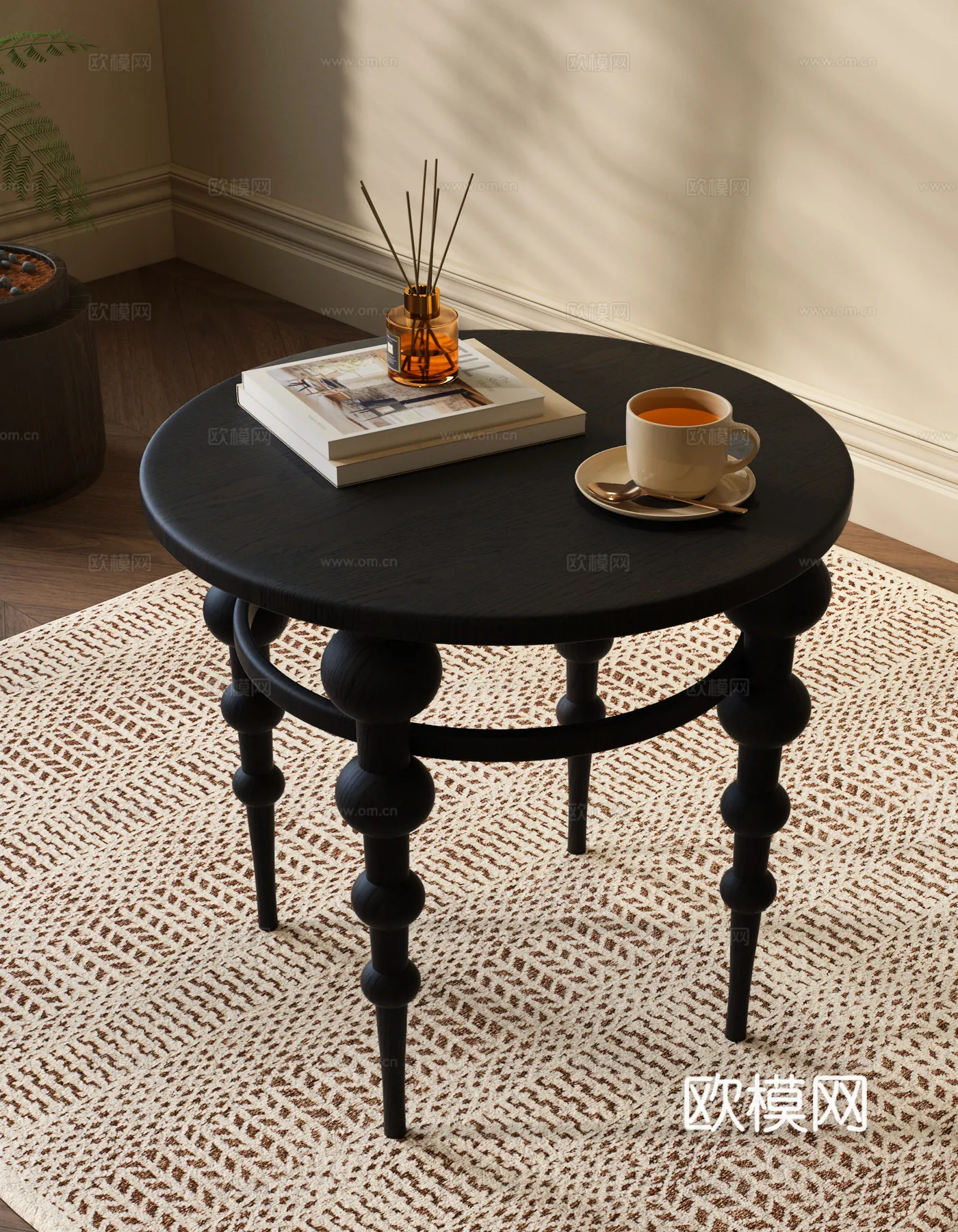 FURNITURE - SOFA TABLE - 3D Model For Interior Design - 401