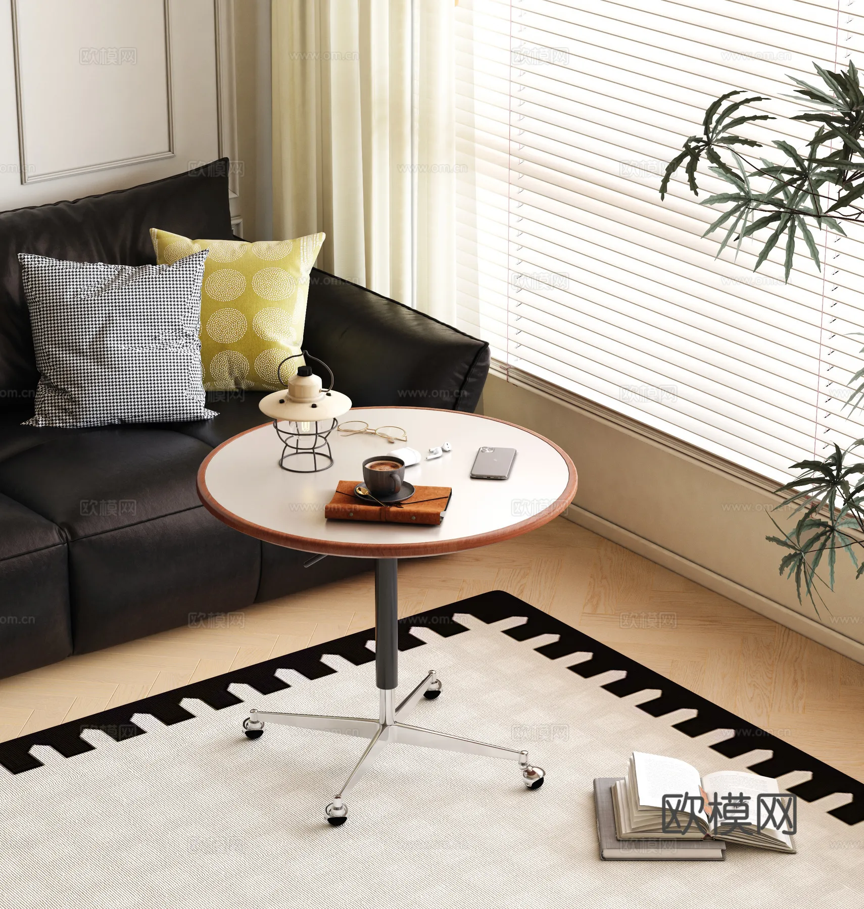 FURNITURE - SOFA TABLE - 3D Model For Interior Design - 415