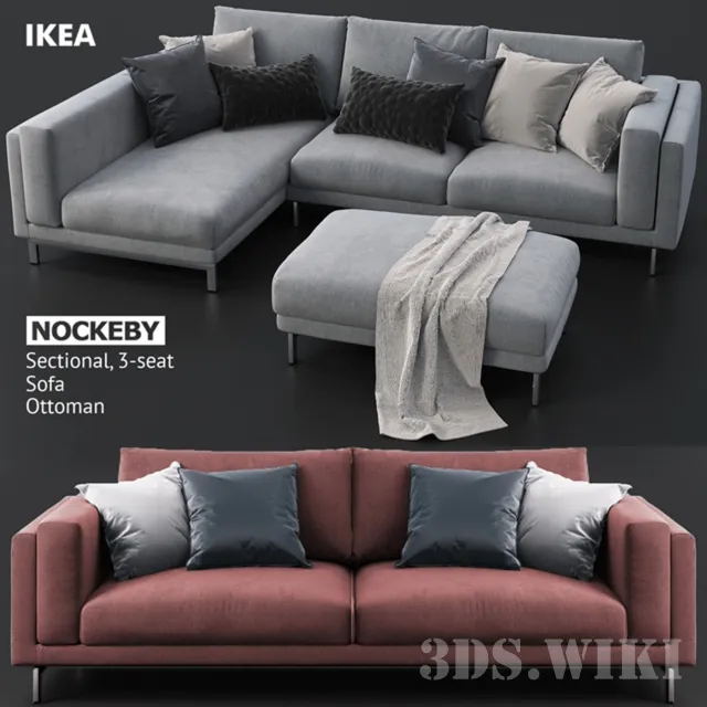 furniture - Sofas and ottoman 3D Model
