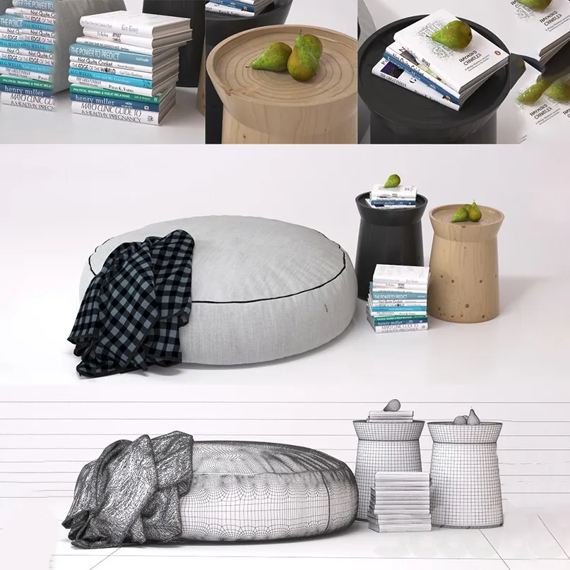 furniture - Soft pouf 9 3D Model