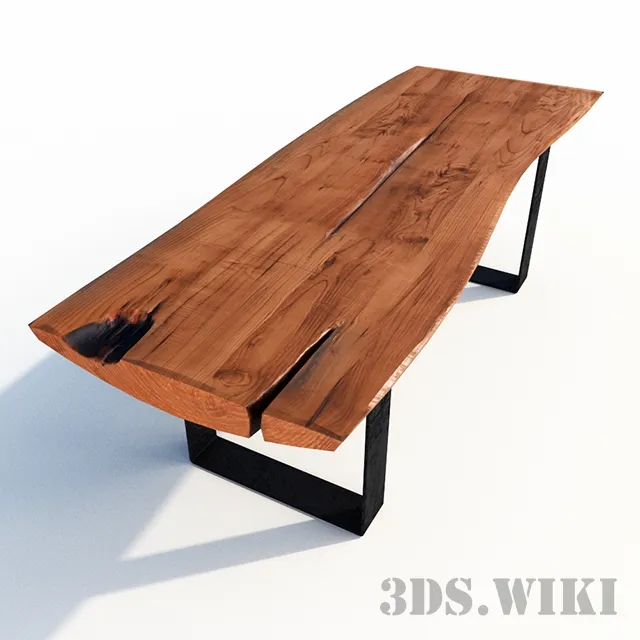 furniture - Solid wood table 3D Model