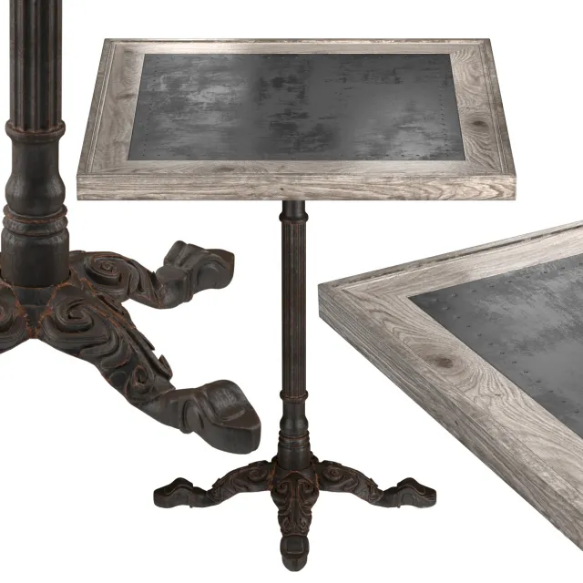 furniture - Square metal table 05 3D Model