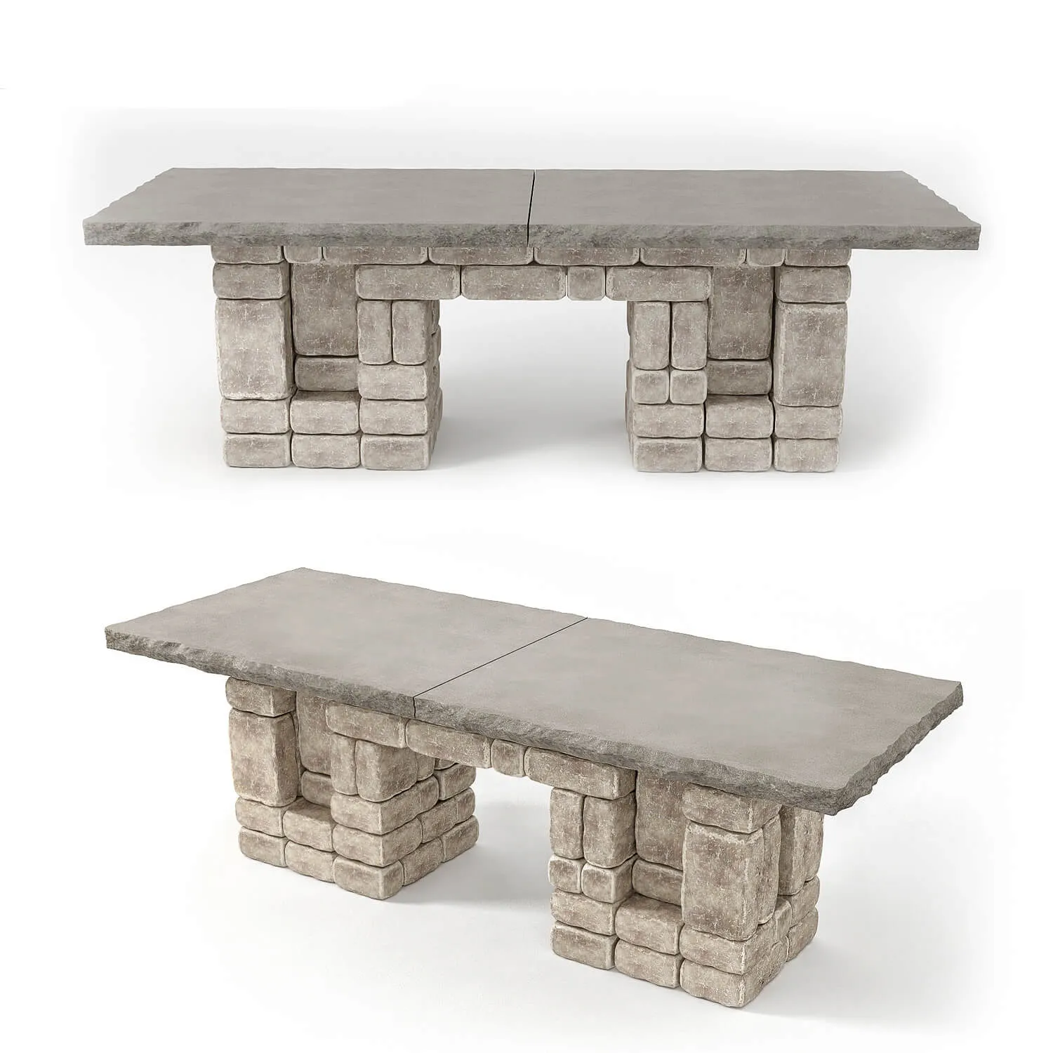 furniture - Stone table 006 3D Model