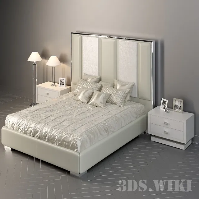 furniture - Stripe Rugiano bed 3D Model