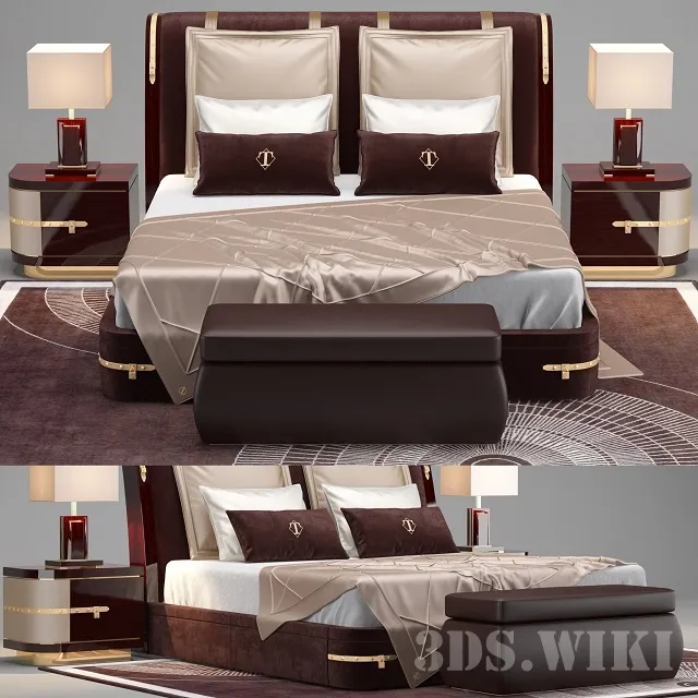 furniture - T2350 Turri Bed - Diamond Collection 3D Model