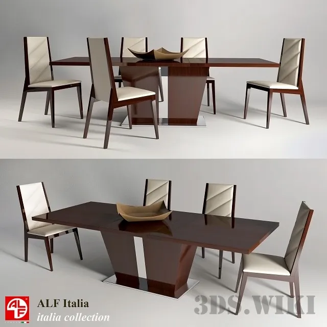 furniture - Table and Chair Alf Italia - Italian set 3D Model