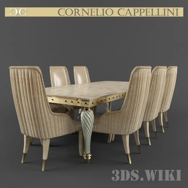 furniture - Table and Chair Cornelio Cappellini 3D Model