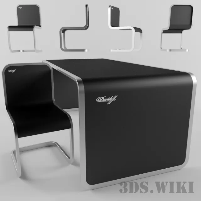 furniture - Table and chair Davidoff 3D Model