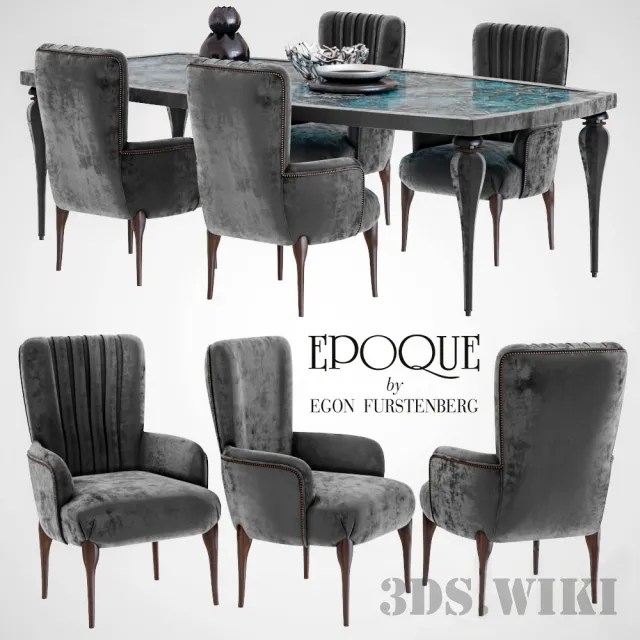 furniture - Table and Chair Epoquesalotti Pantelleria 3D Model