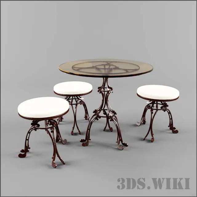 furniture - Table and chair - forging 3D Model